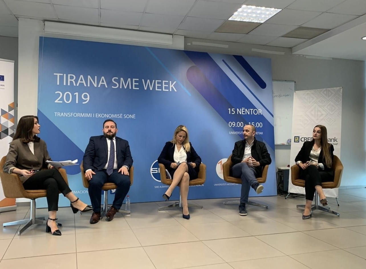 Keynote speaker at the panel: “Encouraging youth employment through the opening of new enterprises” at “TIRANA SME WEEK 2019”.